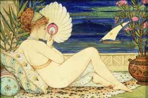 Femme avec un éventail, Minton Art Pottery, c.1872 - William Stephen Coleman